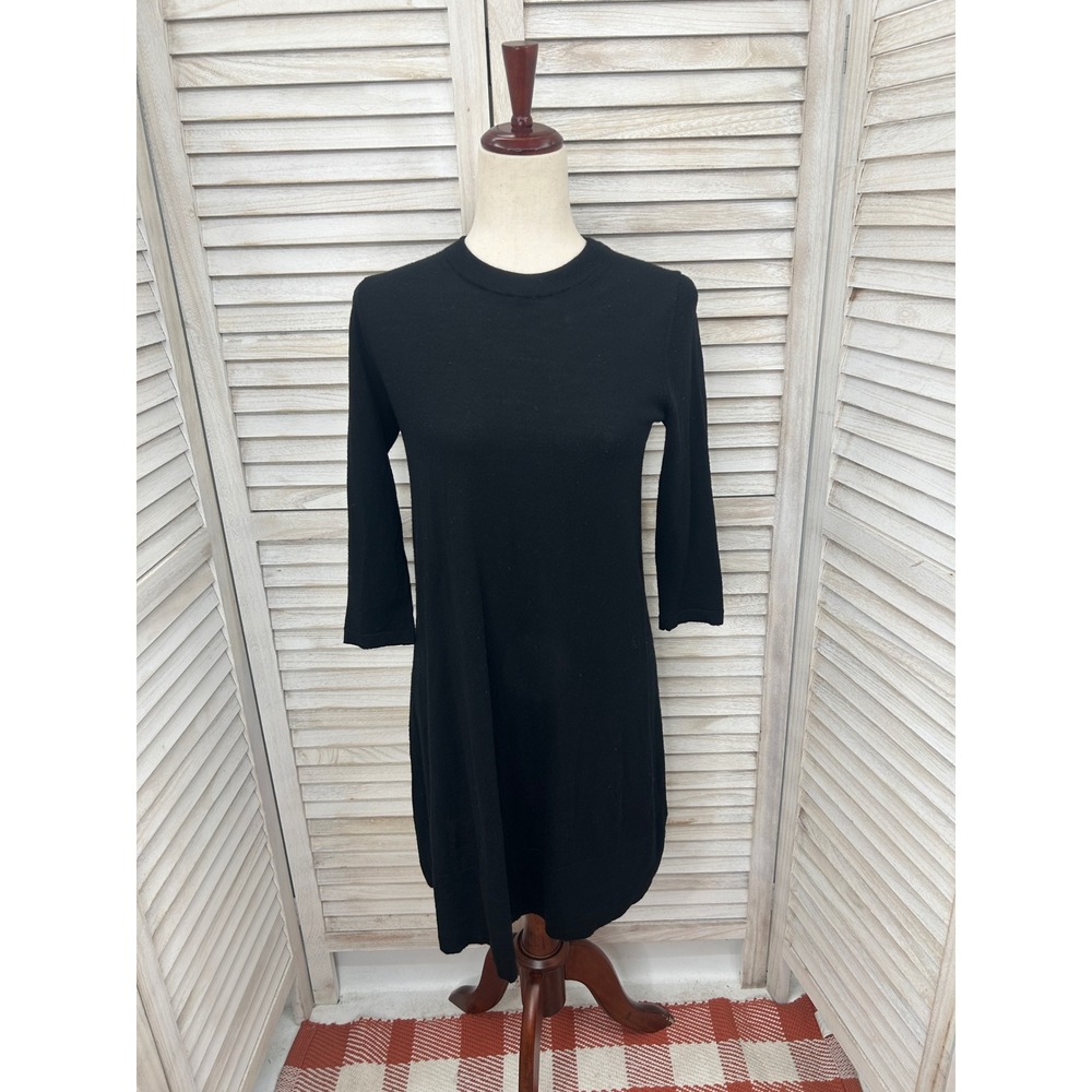 Kate Spade Broome Street Sweater Dress XS Black Goth Preppy Workwear